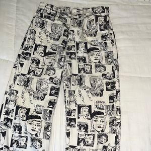 Reformation jeans-size 25-Newsprint/comic high rise long jeans.